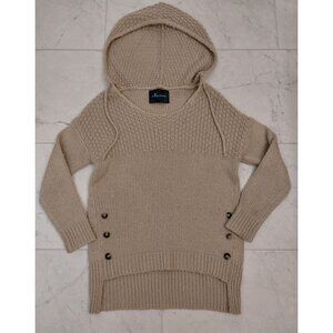 Paper Crane Tan Hooded Oversized Knit Long Sleeve Sweater Shirt Sz S/M